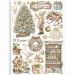 Набор бумаги васи Stamperia SBW36 "White Christmas" рождественский с клеящим слоем, А5